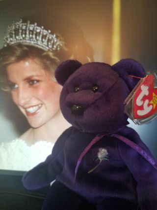 Ty 1997 1st Edition Princess Diana Beanie Bear - Rare & Retired 4