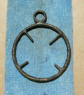 Ancient Viking Bronze Pendant Amulet Sun Great Save