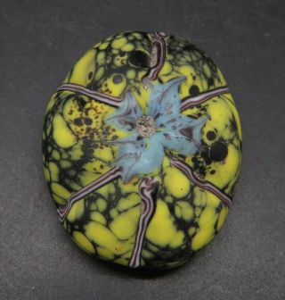 Vintage Phoenician Flower Glass Bead Pendant Very Rare