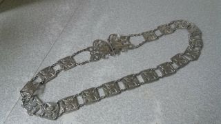 Antique Sterling Silver Nurses Belt - Birmingham 1903 - C.  E.  Williams - 33 Inch Long