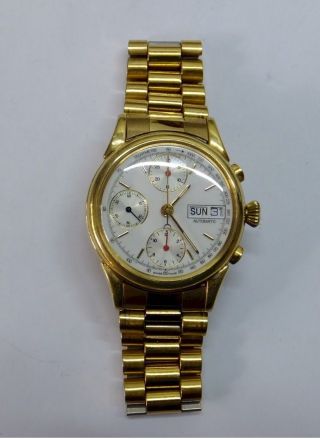 Vintage Valgoux 7750 Automatic 18ct Solid Gold Case Good Order
