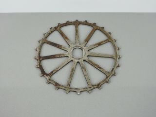 Antique 1900s Indian Bicycle 8.  5 " Sprocket Chainring Gear Old Wooden Wheel Bike