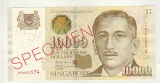 Singapore $10000 Specimen (1999) Gem Unc Rare