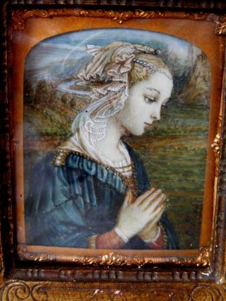 Fine Antique Portrait Miniature Of A Young Lady C1890