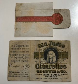 Vintage Old Judge Cigarette Pack.  Circa 1880’s N172 Related