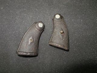 Wwii S&w N Frame Square Butt Walnut Revolver Grips Numbered Checkered