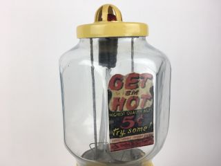 Antique ASCO Get Em Hot Peanut Gumball Vending Machine 1940 ' s 5