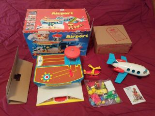 Vintage 1972 Fisher Price Play Family Airport No.  996 - Still Factory