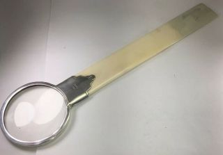 Antique 1924 Sterling Silver Magnifying Glass Page Turner Combo Size 10.  25”m36