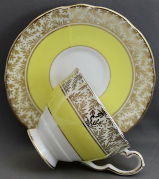 Royal Stafford Teacup & Saucer - White/yellow/gold M276