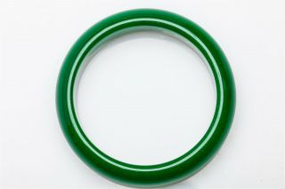 Vintage $3000 VIVID Green 380ct JADE Bangle Bracelet 4