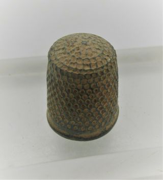 British Found Circa 1500 - 1600ad Ancient Bronze Decorated Thimble