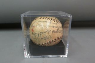 Vintage Baseball w/ Multiple Signatures Jimmie Foxx Lefty Grove PSA/DNA Graded 4 2