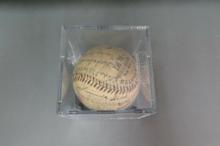 Vintage Baseball w/ Multiple Signatures Jimmie Foxx Lefty Grove PSA/DNA Graded 4 3