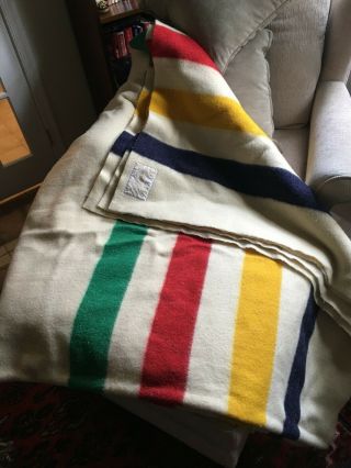 Vintage Authentic Hudson Bay 8 - Point Wool Blanket