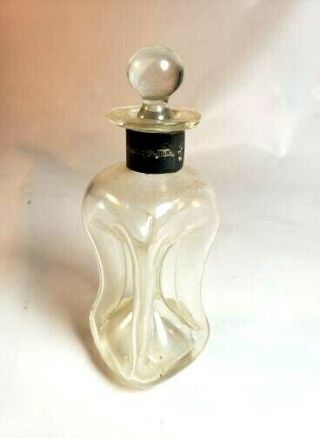 Antique English Blown Glass & Sterling Silver Collar Perfume Bottle