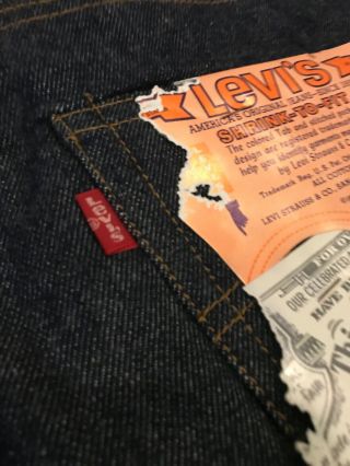 Vtg 60s 70s Levis 501 Denim Jeans Redline Big Deadstock 1966 Style 31 X 31 Rare 5