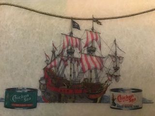 Vintage Disneyland Pirate Ship Restaurant Tray Chicken of the Sea Tuna Peter Pan 2