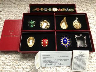 Nib Kjl Kenneth Jay Lane Critter Series Set Of Four Plus Scarab Watch