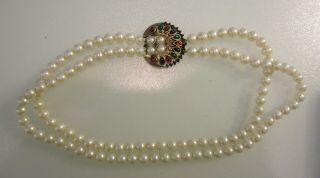 Trifari Crown Signed Jewels Of India Pearl Necklace