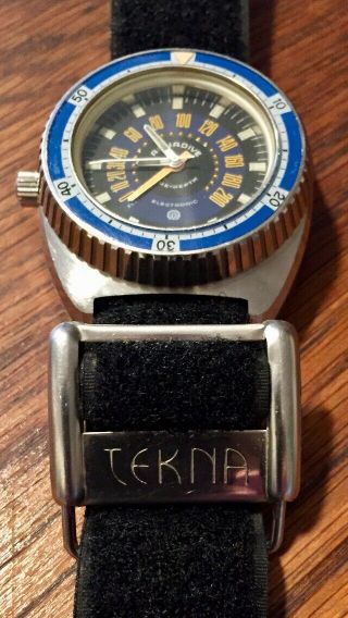 Vintage Aquadive Electronic Time - Depth Model 50 Divers Watch w/Large All SS Case 7