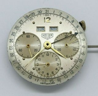 Vintage Heuer Triple Date Chronograph Movement Valjoux 72c Dial & Hands