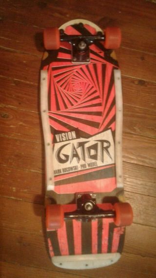 Vintage Vision Mark " Gator " Rogowski Complete Skateboard With Tracker Sixtracks