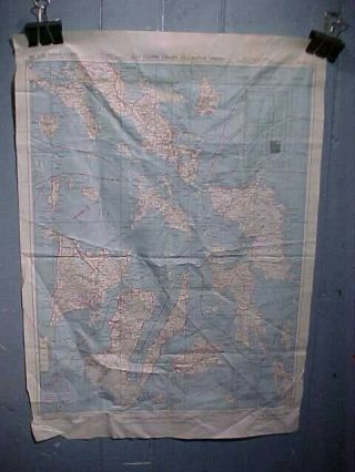 1944 Wwii Us Aaf Cloth Pilots Map Of Philippines Samar Island,  Mindoro