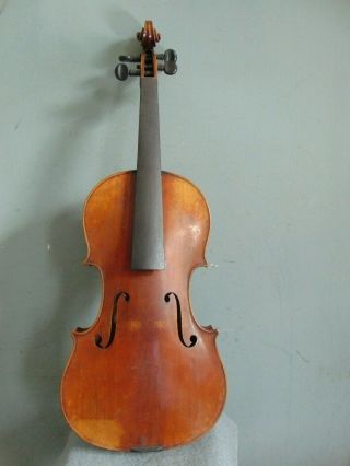 Antique Conservatory Stradivarius Violin W Bow In Antique Wooden Case