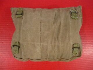 WWII Era US Army M1928 Haversack Meat Can or Mess Kit Pouch - Khaki - 5 2
