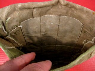 WWII Era US Army M1928 Haversack Meat Can or Mess Kit Pouch - Khaki - 5 7
