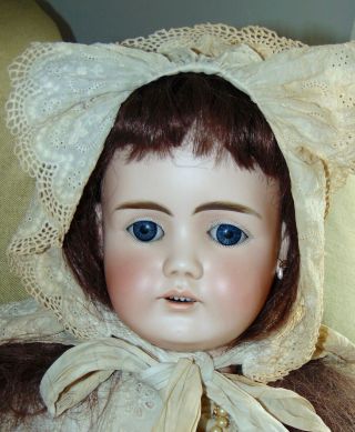 Rare Antique Bisque Doll Made For The French Market Pierced Ears 30 " Big Girl