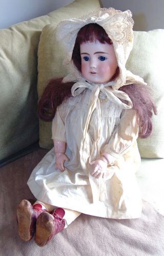 RARE ANTIQUE Bisque Doll MADE FOR THE FRENCH MARKET Pierced Ears 30 