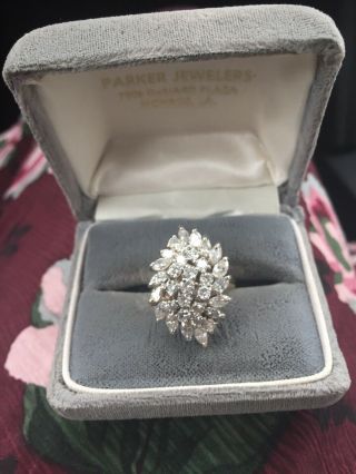 Diamond Cluster Ring,  Antique/marquise