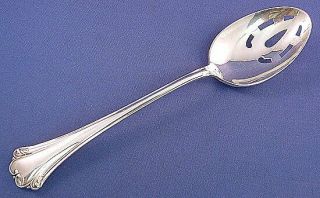 English Chippendale By Reed & Barton Sterling Pierced Table Serving Spoon