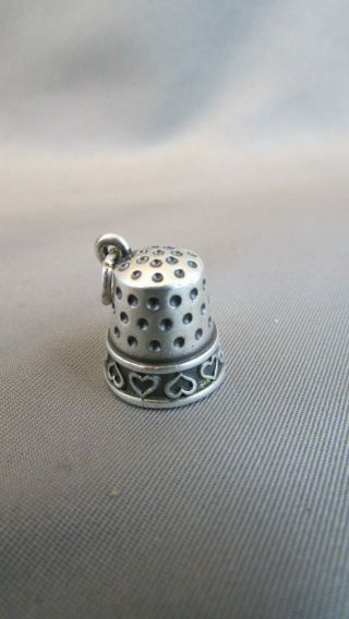 Very Rare Retired James Avery Sterling Silver Thimble Pendant Charm