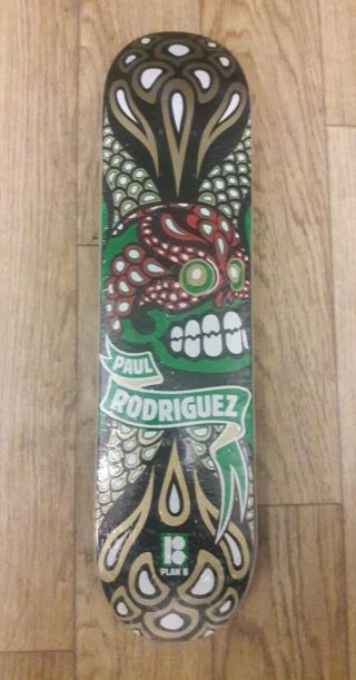 Vintage Plan B Paul Rodriguez Nos Limited Calavera Skateboard Deck Shrink