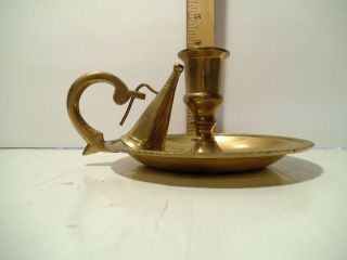 Vintage Brass Chamber Sticks Candle Holder Candlestick Finger Loop 5 " X 3 " H