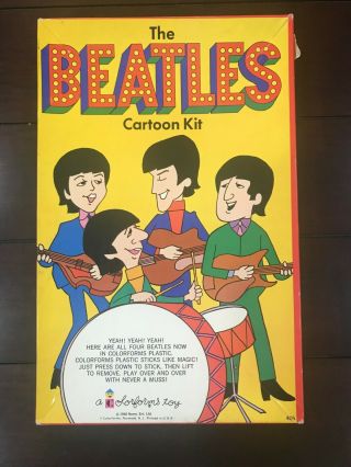 Beatles 1966 Colorforms Cartoon Kit,  Almost Complete,  Rare,