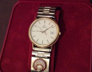 Vintage Award Omega Swiss 7 Jewel Men’s Wrist Watch With Orig.  Box
