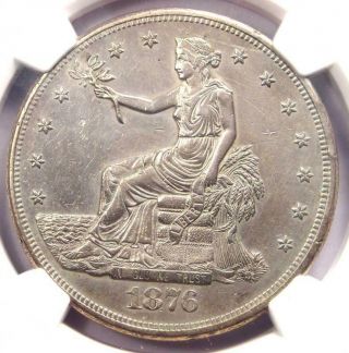 1876 - Cc Trade Silver Dollar T$1 - Ngc Au Details - Rare Carson City Coin