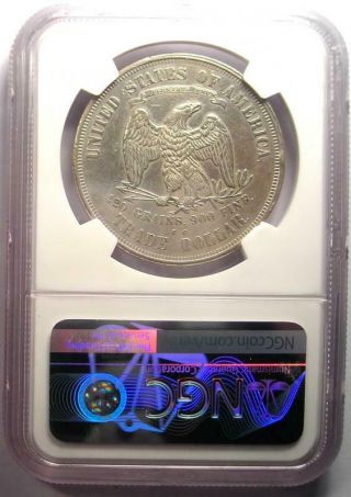 1876 - CC Trade Silver Dollar T$1 - NGC AU Details - Rare Carson City Coin 3