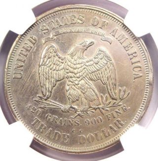 1876 - CC Trade Silver Dollar T$1 - NGC AU Details - Rare Carson City Coin 4