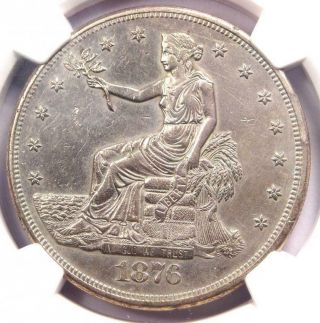 1876 - CC Trade Silver Dollar T$1 - NGC AU Details - Rare Carson City Coin 5