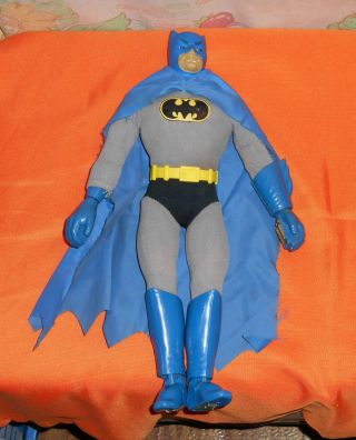 Vintage Mego 12 1/2 " Magnetic Batman With Suit,  Cape,  And Belt