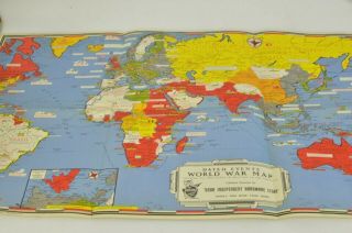 Vtg 1942 World War Ii Dated Events World War Map Ww2