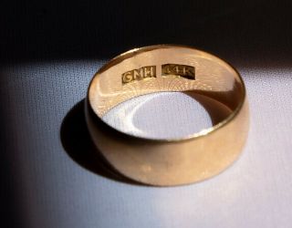 Vintage 14k Yellow Gold Wide Wedding Band,  5 Grams