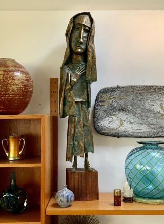 VTG 60s BADYNSKI Mid Century Modern Nunn FIGURE Bronze Abstract Sculpture 2
