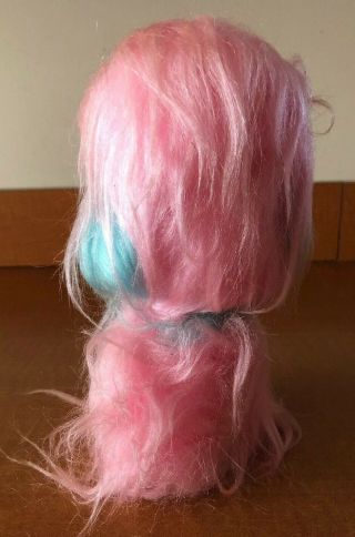 Vintage Japan CUTE puppy Dog Bank With Pink & Blue Cotton Candy Fur 3
