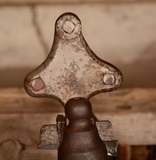 CLEANED Antique Vtg Blacksmith Post Vise Tool 4 